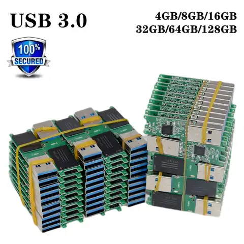 Мини-чип USB 3,0 флэш-память 4 ГБ 8 ГБ 16 ГБ 32 ГБ 64 ГБ 128 ГБ, длинный U-диск, полуобработанный универсальный чип-флэш-накопитель, оптовая продажа с за...