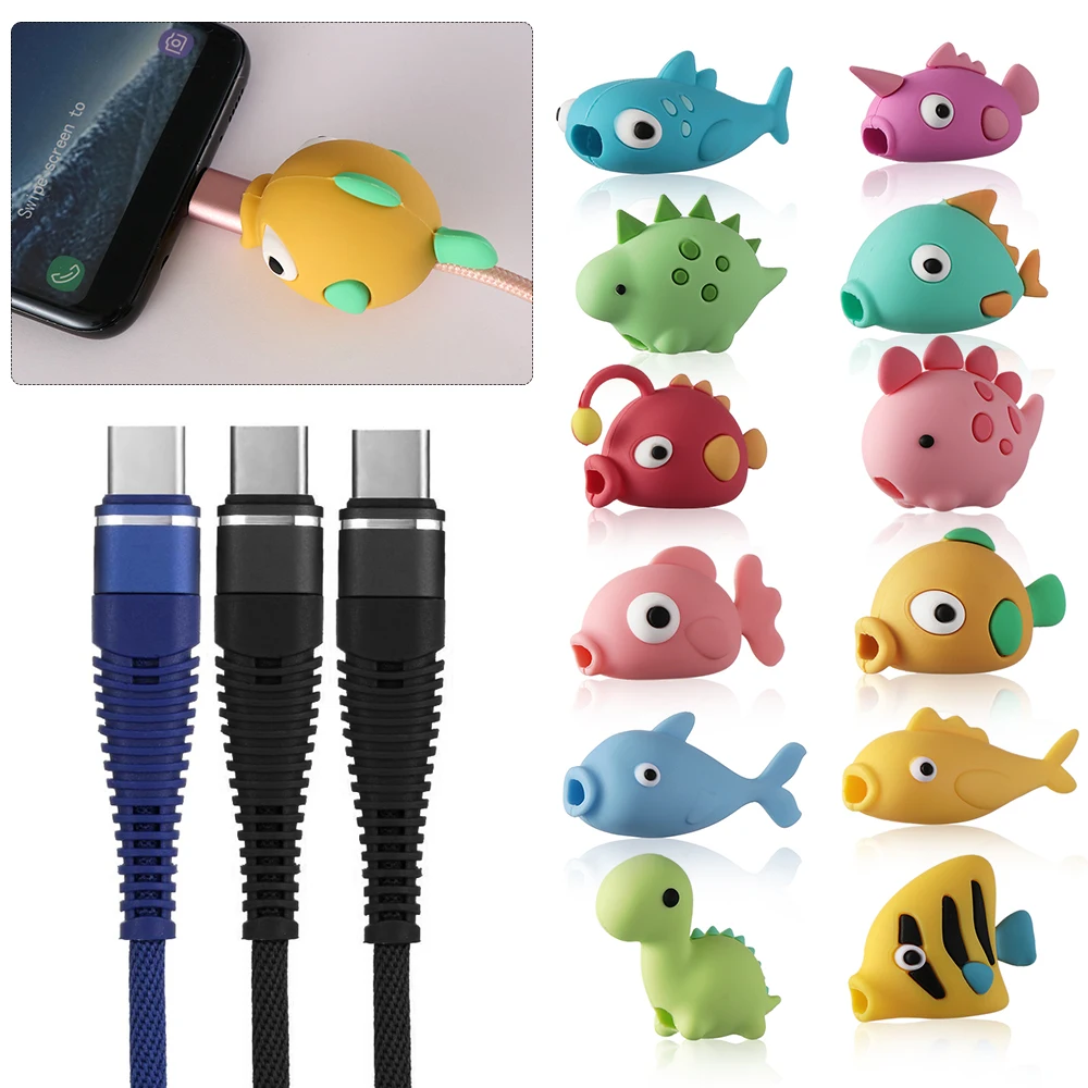 Кабель Bite Cute Fish Cable протектор для iPhone USB Cable Organizer Chompers зарядное устройство провод держатель для iPhone кабель