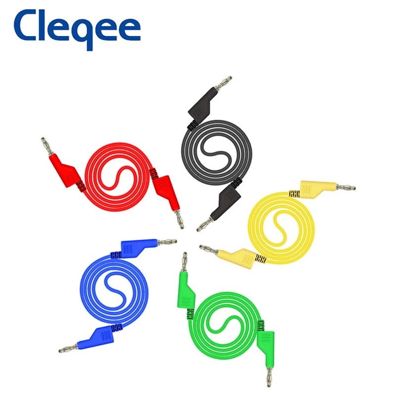 Cleqee P1036 1 компл. 5 шт. м 4 мм банан Banana Plug Тесты кабельный ввод для мультиметр цветов |