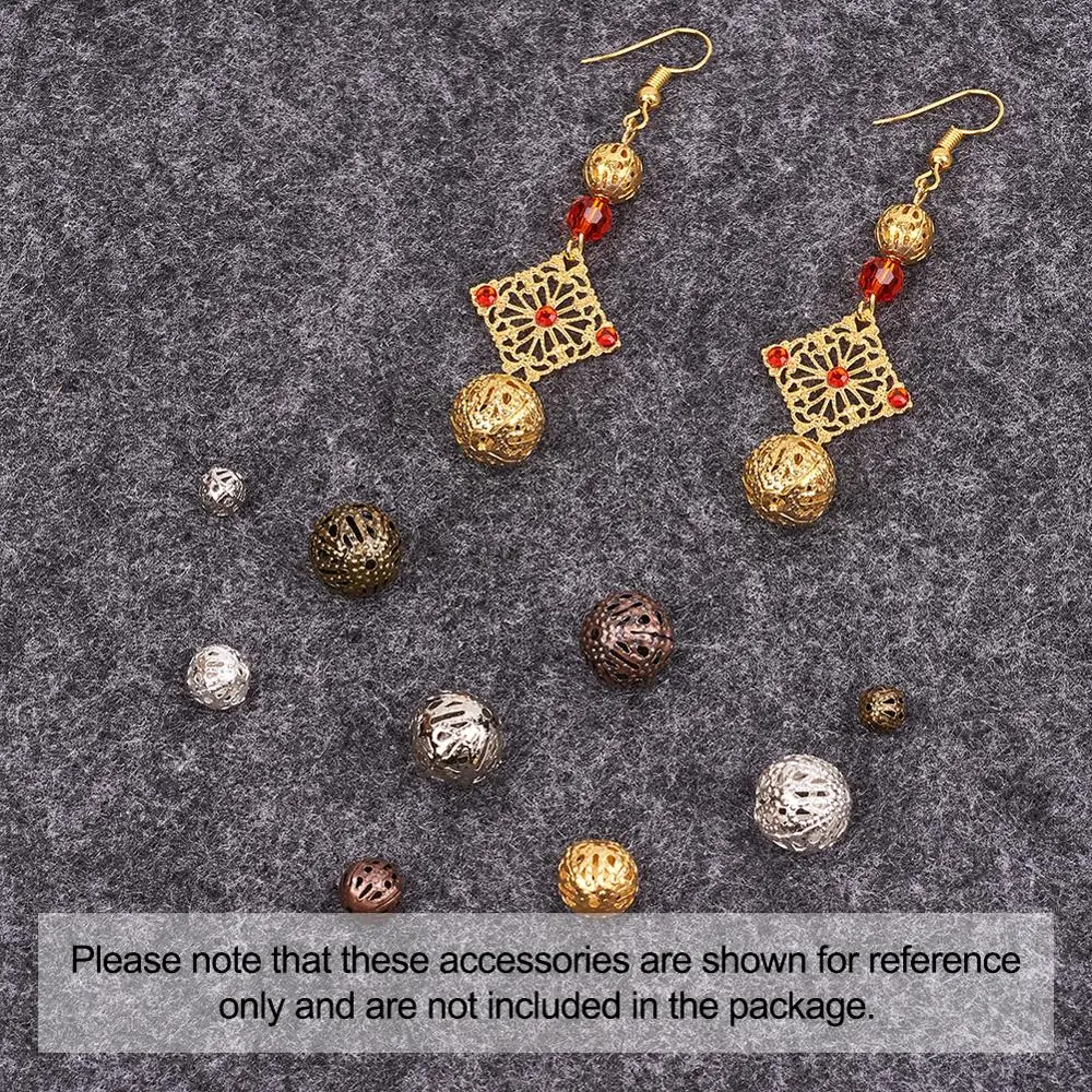 100 шт Смешанные стильные железные филигранные бусины Круглые свободные Полые для