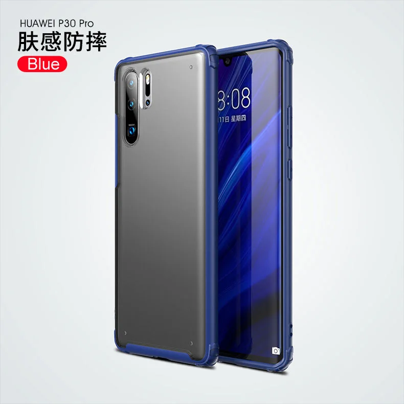 Синий Чехол для huawei mate 30 Pro 5G, чехол для huawei P30 Pro, акриловая прозрачная задняя крышка для huawei P30 Lite, чехол P 30 P30Pro - Цвет: Синий