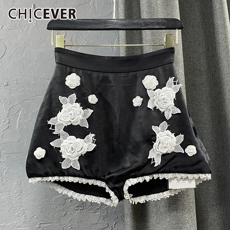 

Шорты CHICEVER женские с высокой талией, повседневные свободные прямые модные пикантные Короткие штаны в стиле пэчворк, осень