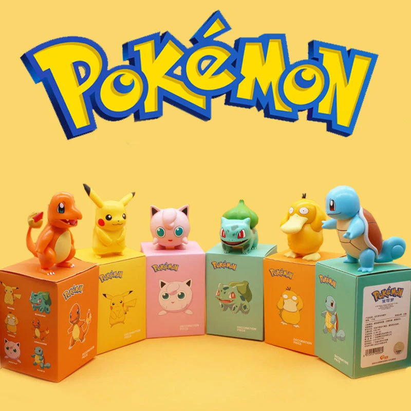 

6 unids/set Pokemon Pikachu figuras de Anime Charmander Psyduck Squirtle Pokemon poster Bulbasaur de alta calidad Modelo de jugu