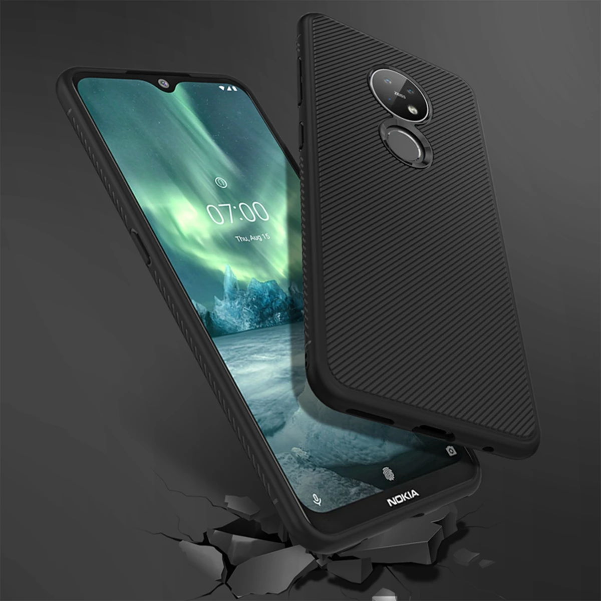 Для Nokia 7,2 6,2 чехол силиконовый тонкий нескользящий текстура углеродное волокно мягкий ТПУ задняя крышка для Nokia 7,2 чехол противоударный
