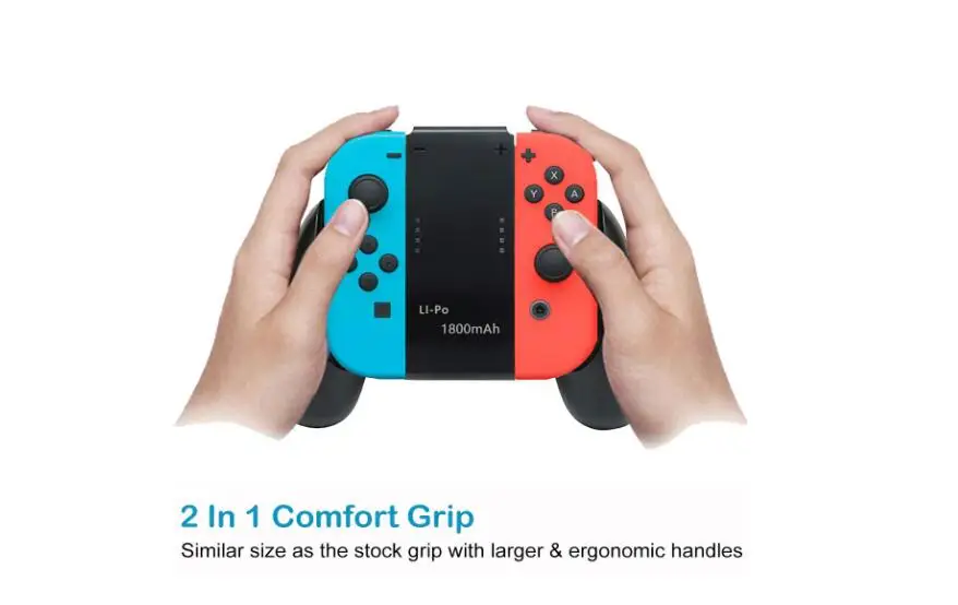 Зарядное устройство Joy Con с аккумулятором 1000-1800 мАч удобная рукоятка 2 в 1 для Nintendo