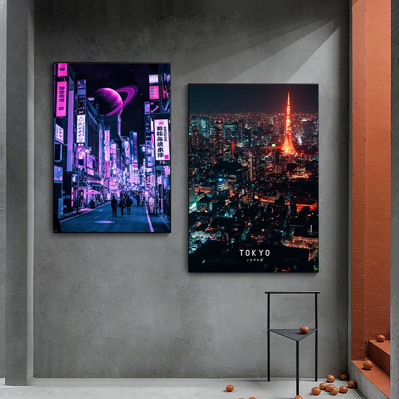

Japanese Tokyo Street City Posters and Prints Pictures Modern Living Room Decor Wall Art Canvas Paintings Home No Frame