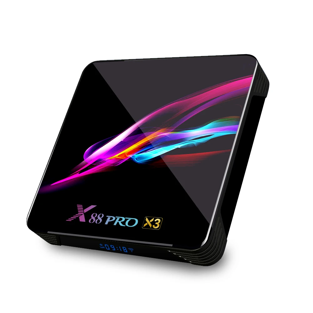 ТВ приставка X88 PRO X3 на Android 9 0 четырехъядерный Amlogic S905X3 Wi Fi 4K 4 Гб 32 ГБ Google Media