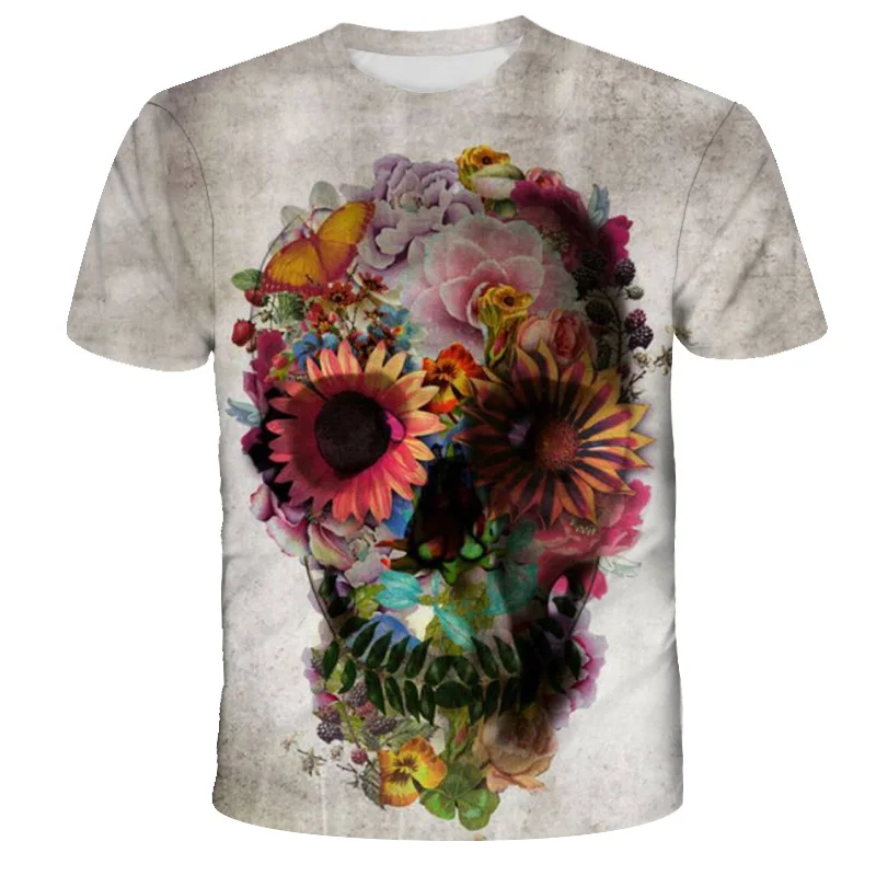 

Summer New Children's T-shirt 3D Printing Cool Skull Funny Rock Hip-Hop Boys and Girls Fashion Street Short-sleeve T-shirt