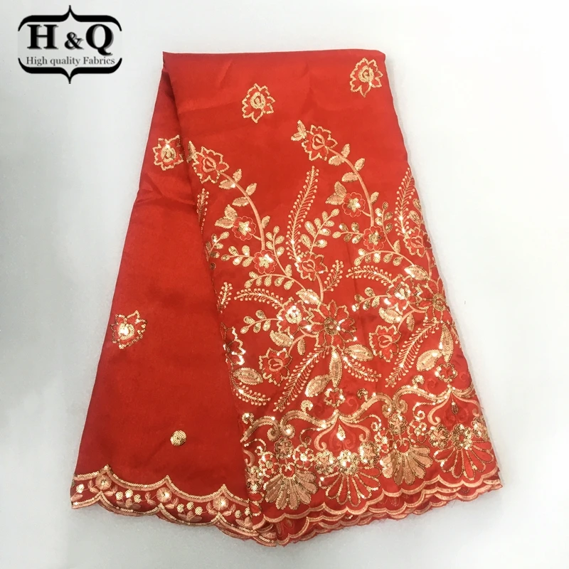 

H&Q Popular African Lace Fabric 5 Yard George Lace Fabric High Quality Indian Silk George Lace Tulle Laces For DIY Wedding Dress