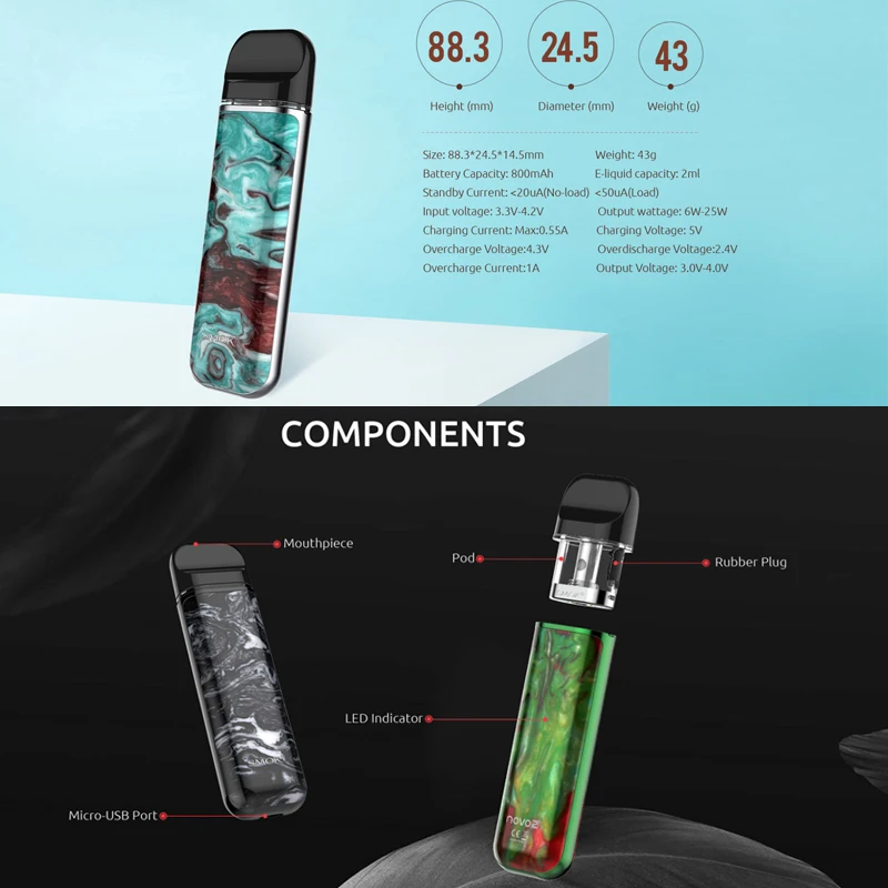 Оригинальный SMOK novo 2 комплект pod система мл и 800 мАч батарея электронная сигарета