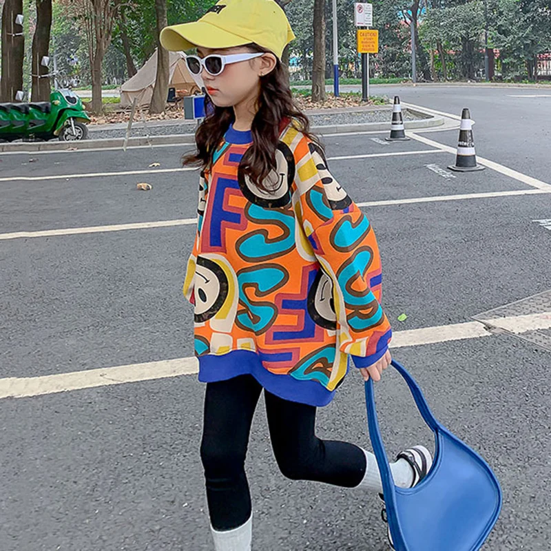 Коллекция 2022 года Осенняя детская одежда длинный свитер для девочек детские