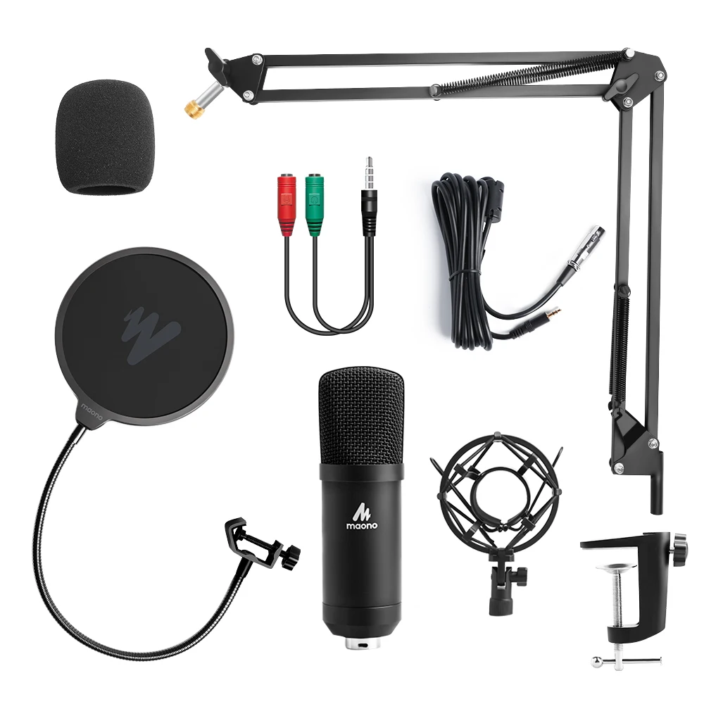 

MAONO AU-A03 Condenser Microphone Professional Podcast Studio Microphone Audio 3.5mm Computer Mic for Karaoke Gaming Recording