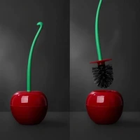 creative lovely cherry shape lavatory brush holder wc toilet cleaning brush cartoon apple long handle toilet bowl brush