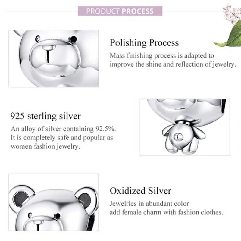 

New Bear Toy Beads for Women Jewelry Making 925 Sterling Silver Fashion DIY Jewelry Charm for Original Bracelet 2020