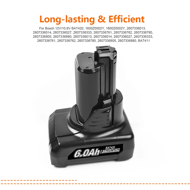 6.0Ah Замена для Bosch 10 8 V/12V Batttery BAT411 BAT411A BAT412 BAT412A BAT413 BAT413A BAT414 D-70745 2607336013 26073360 |