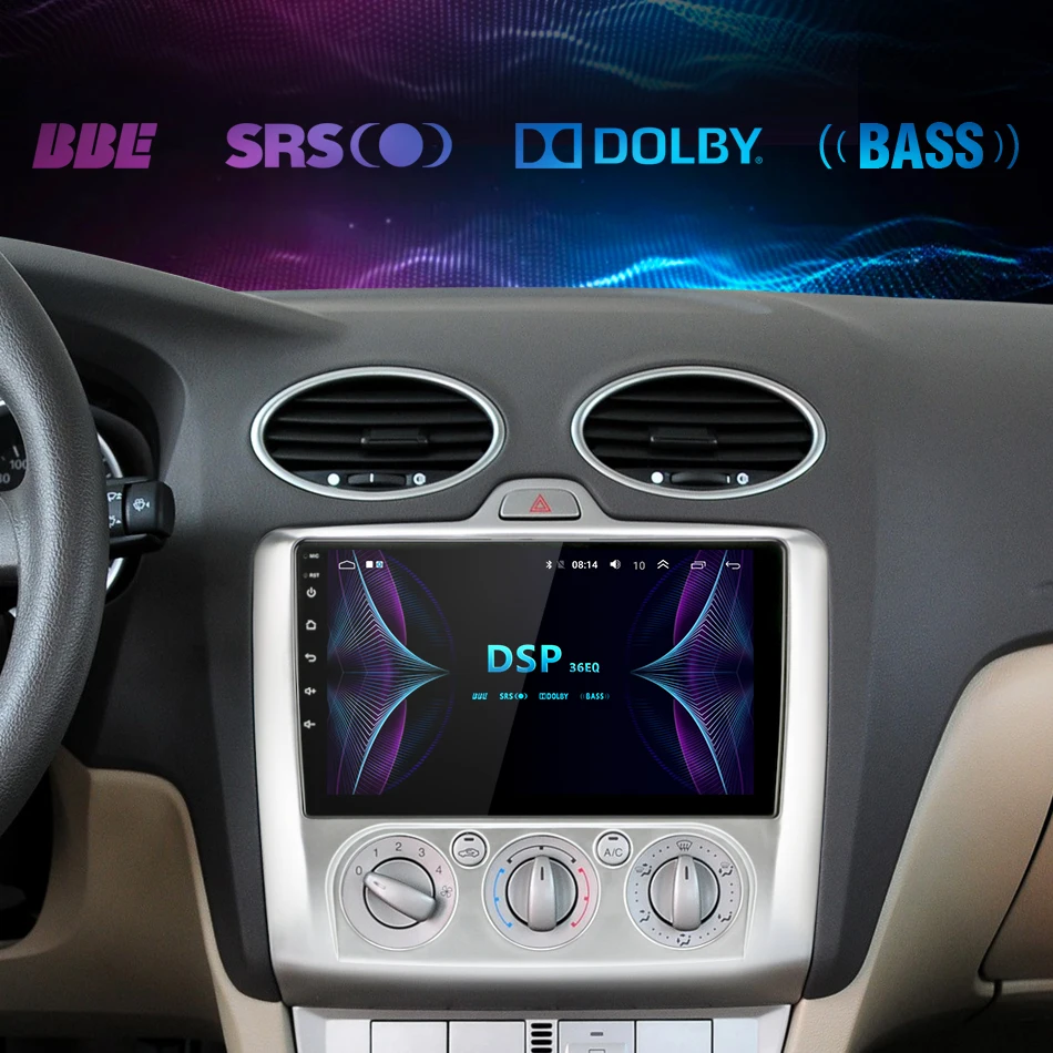 JMCQ " 2 Din 4G wifi Автомагнитола для Ford Focus Exi MT AT 2004-2011 мультимедийный плеер четырехъядерный Android 8,1 gps навигация