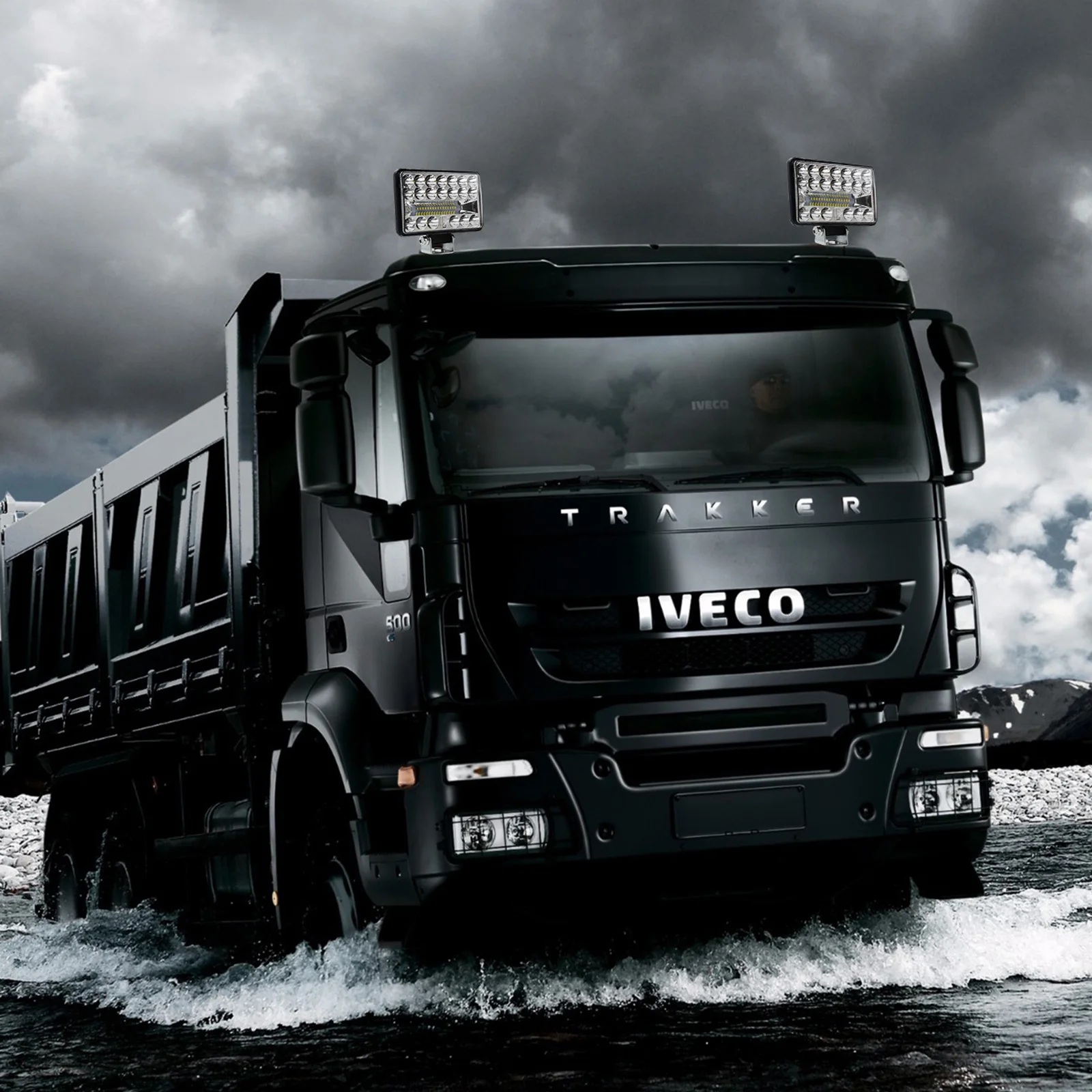 2 шт. Прямоугольные светодиодный ные фары для замены высокой яркости крыши