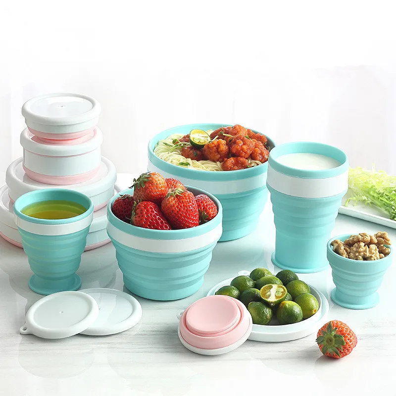 1 шт. силиконовые складные миски Bento детская коробка складной портативный