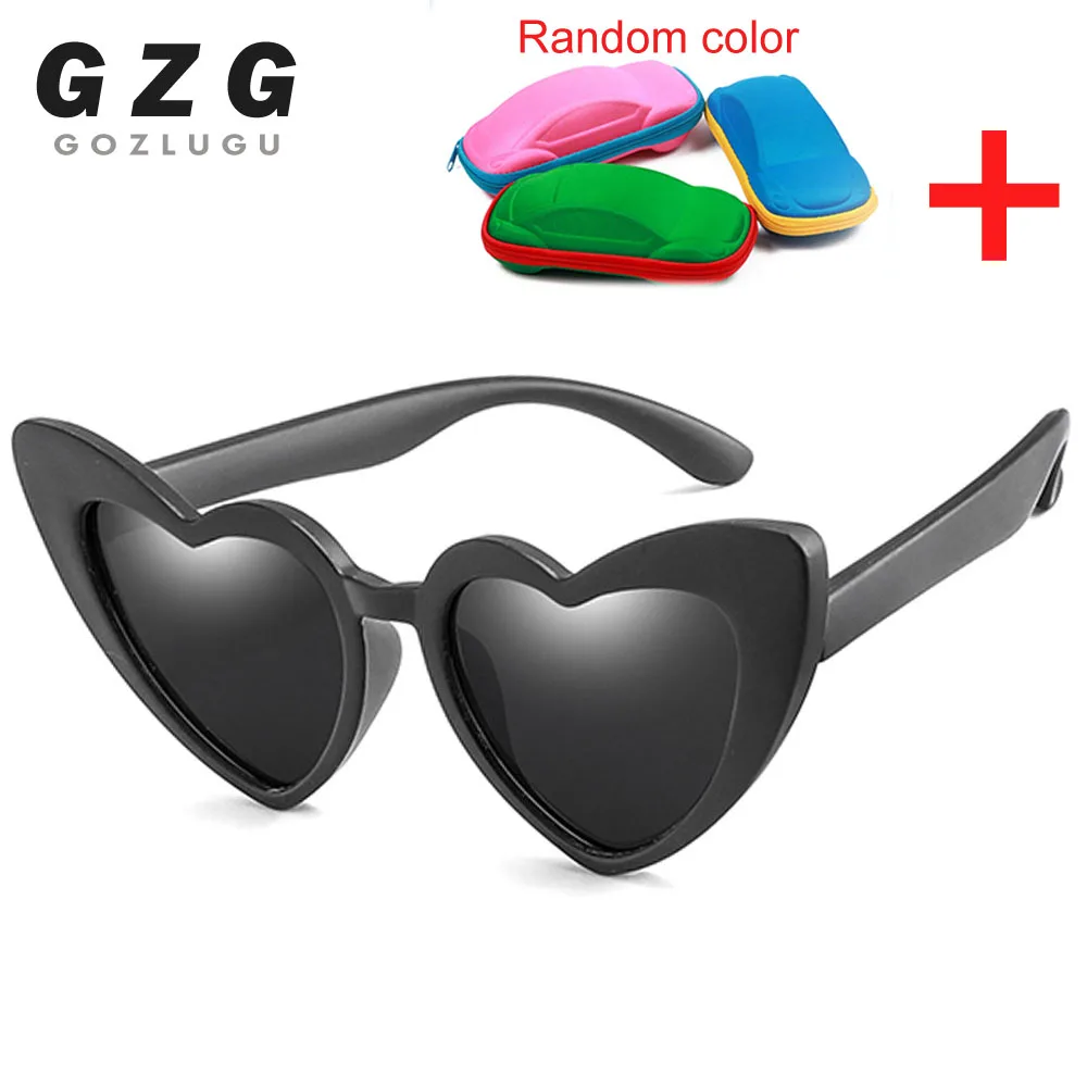 

TR90 Kids Polarized Sunglasses Children Heart Sun Glasses Girls Boys Silicone UV400 Child Mirror Baby Eyewear Gafas with box