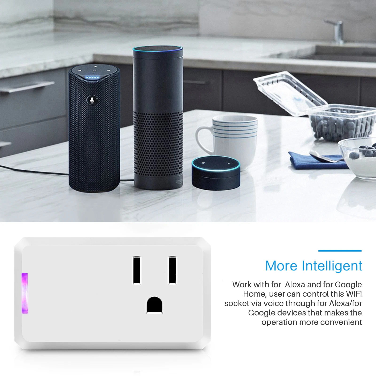 Умная розетка с американской вилкой умная работает совместимым переменным током