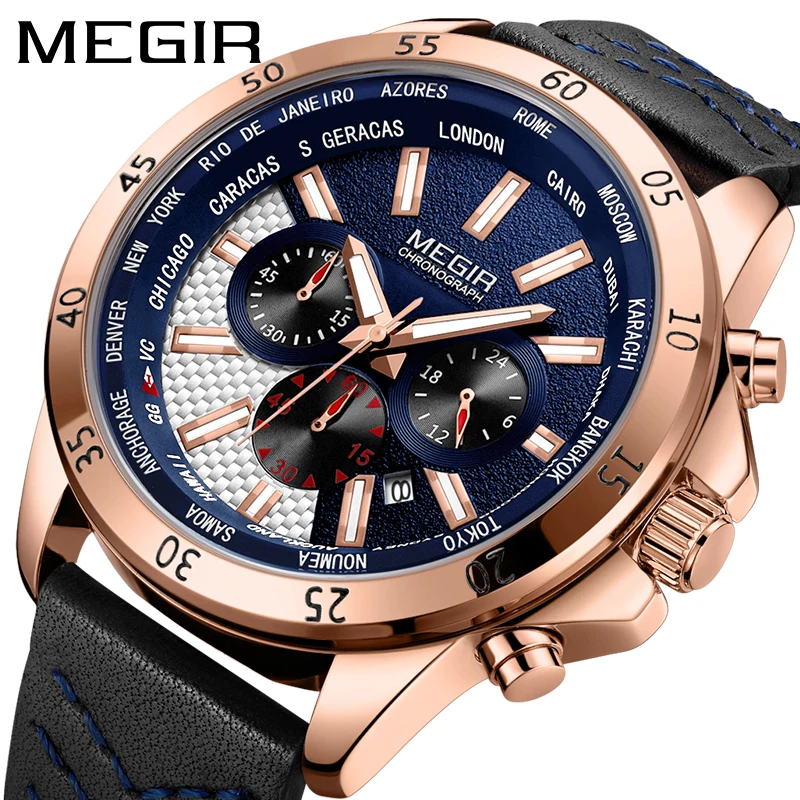 

Erkek Kol Saati MEGIR Watch Men Fashion Sport Quartz Mens Watches Top Brand Luxury Military Watch Relogio Masculino Zegarek Mesk