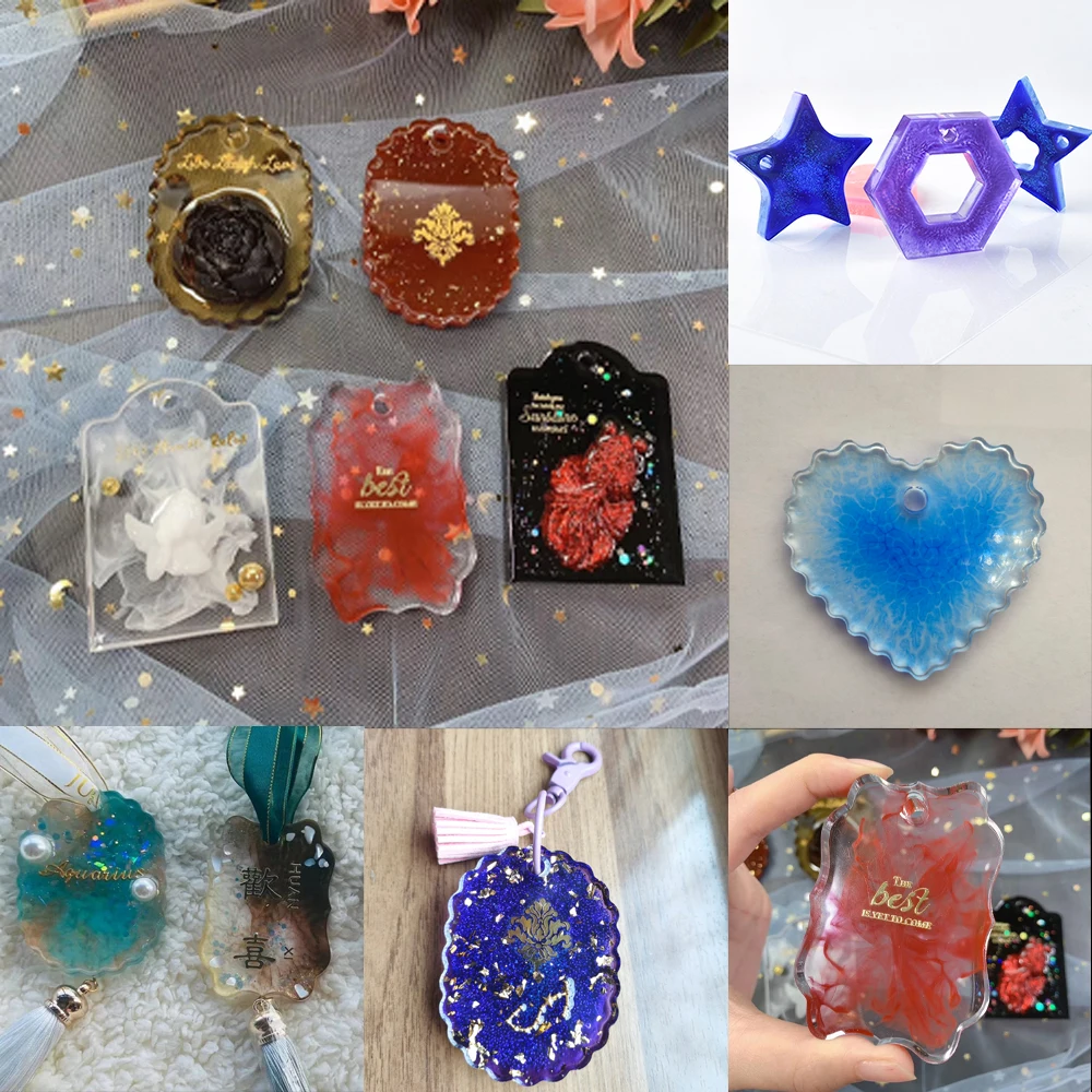 

1pcs Silicone Mold Heart Round Hexagon Pendant Resin Silicone Mould Craft Jewelry Pendant DIY For Jewelry Making Tool