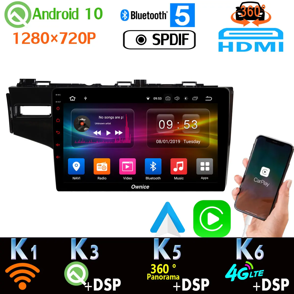 Android 10 0 Octa 8 Core IPS 4G RAM + 64G ROM автомобильный DVD плеер Радио стерео для Honda Fit Jazz 2014 2020 LHD