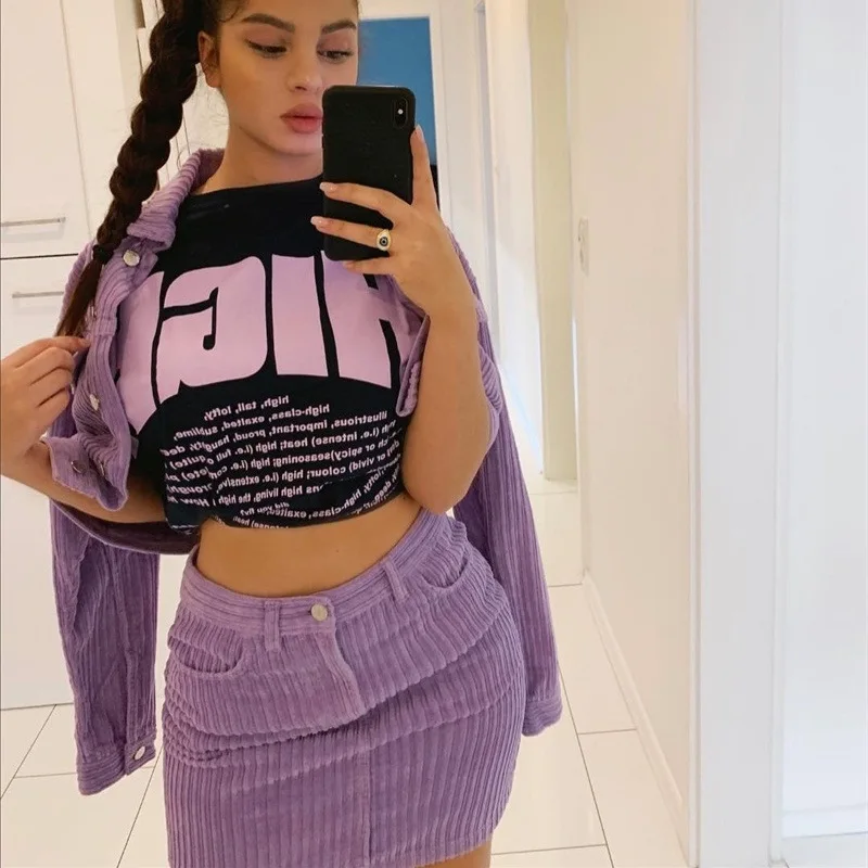 Осенне зимняя модная винтажная Вельветовая теплая Женская прямая юбка с высокой