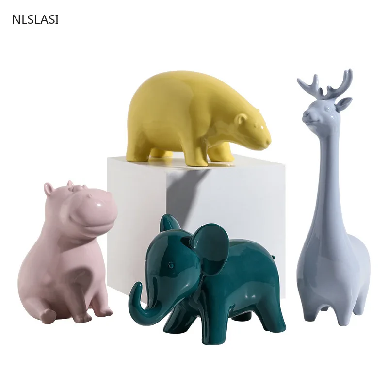 

Modern and simple ceramic animal decoration creative home children's room desktop decoration gifts crafts living room decoration