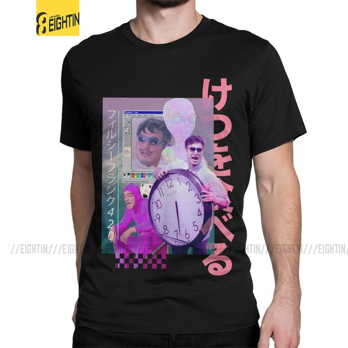 Мужская футболка с короткими рукавами Eightin Vaporwave грязная из 100% хлопка круглым