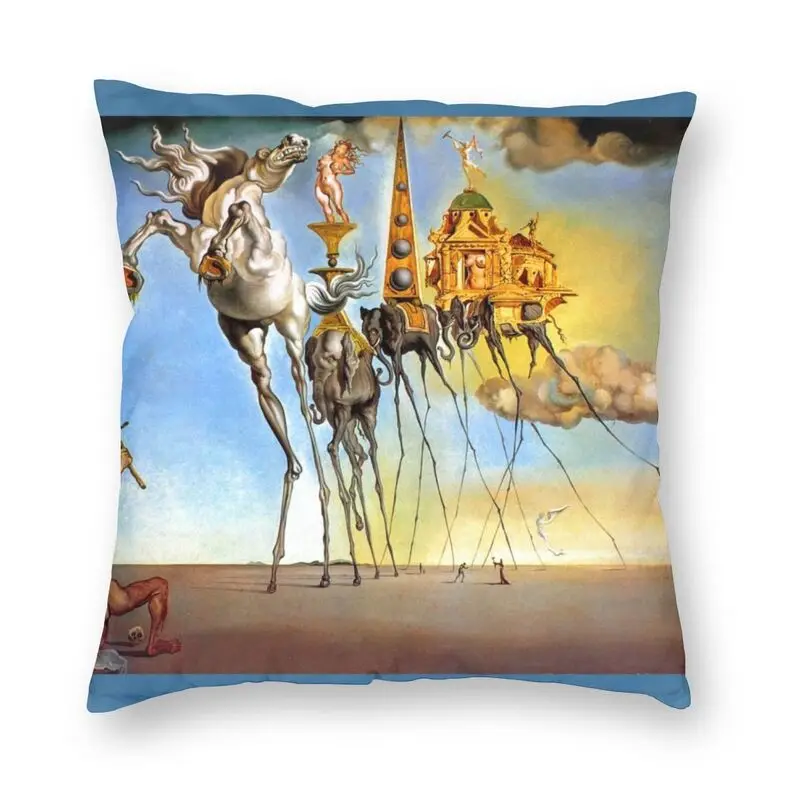 

Custom Salvador Dali Surrealism Art Pillow Case Home Decorative Printing The Temptation of St. Anthony Cushion Cover for Car