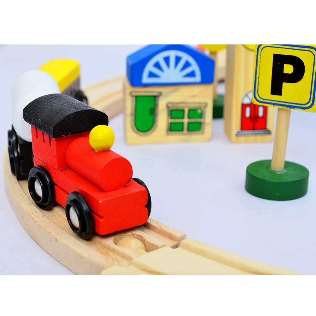 

Wooden Learning Puzzle Teaching Scene Educational 8 Glyph Urban Track Kids Toys