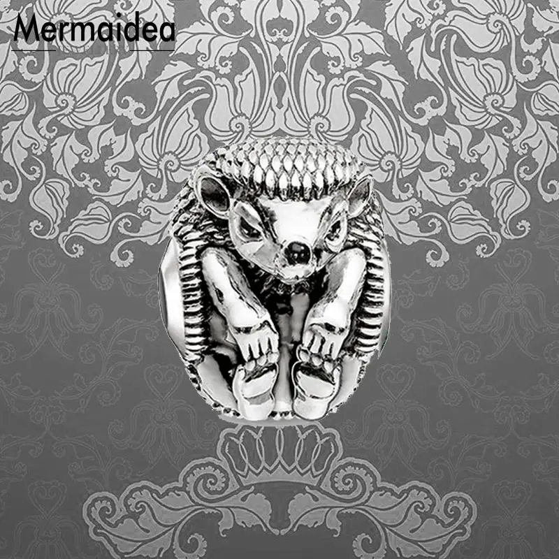 DIY бусы Подвеска еж 5 мм отверстие модное посеребренное ювелирное изделие модный