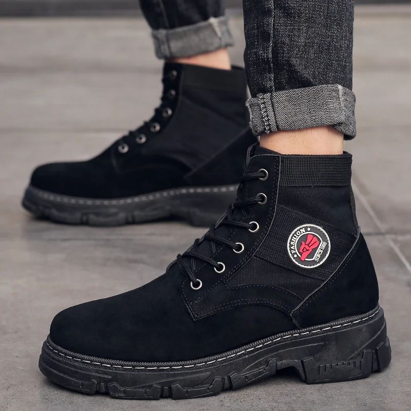 

Fashion Men's Tactical Boots Outdoor Ankle Boots Men Winter Warm Working Boots High Quality Anti-slip Sneakers Men Lace Up Shoes