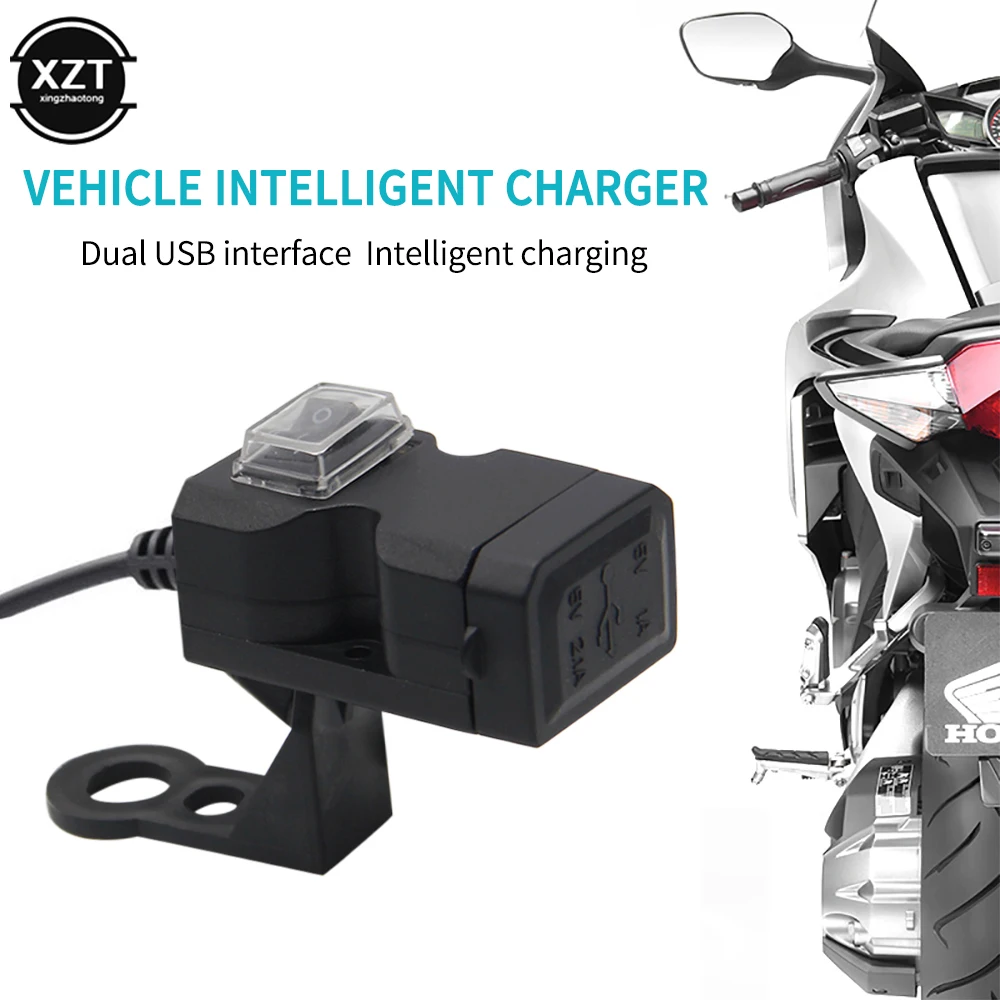 Dual USB Port Waterproof Motorcycle Handlebar Charger 12V 5V 1A/2.1A Adapter Power Supply Socket for Mobile Phone image 6