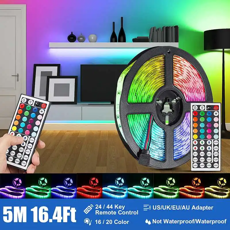 

Светодиодная ленсветильник освещения RGB светодиодсветильник освещение для украшения дома 12 В 2835 SMD гирлянда 22 клавиши/44 клавиши пульт диста...