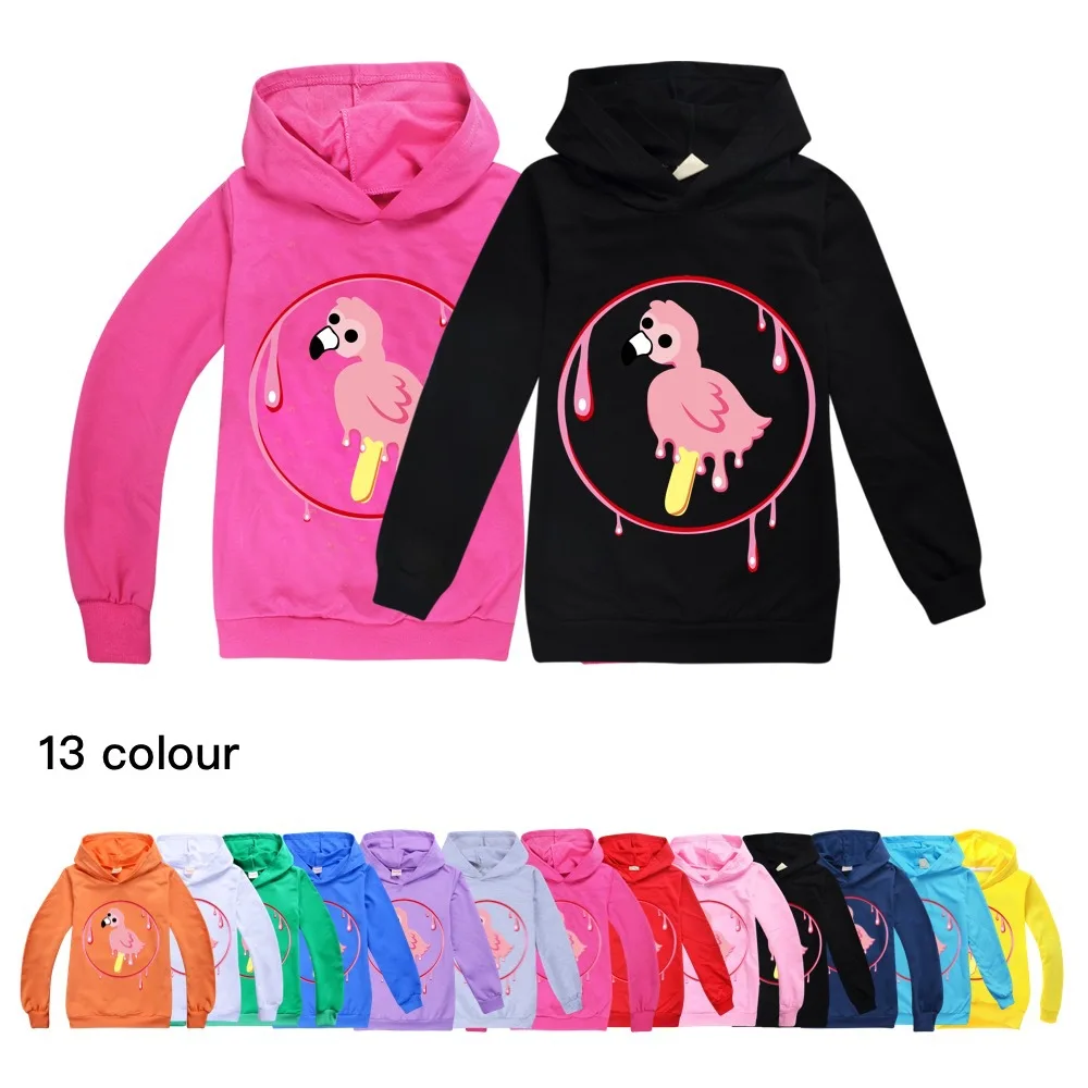 

Kids Boys Sweatshirt Flamingo Flim Flam Hoodie Spring Street Sonic Hooded Trendy Fashion Girl Jacket Children Pullover Tops