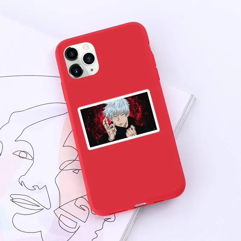 

Hot Anime Jujutsu Kaisen Phone Case Candy Color for iPhone 11 12 pro XS MAX 8 7 6 6S Plus X SE 2020 XR