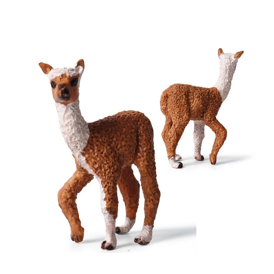 Реалистичная пластиковая Милая альпака дикая модель животного фигурка зоопарк