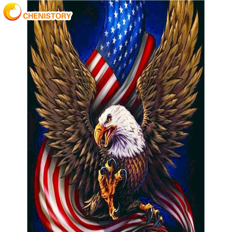 

CHENISTORY 5D Diamond Painting Animal Diy Partial Drill Rhinestone Eagle Embroidery Cross Stitch Kits Bead Diamond Decor Art
