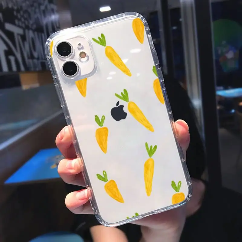 

Cute cartoon carrot fashion design Phone Case Transparent soft For iphone 5 5s 5c se 6 6s 7 8 11 12 plus mini x xs xr pro max