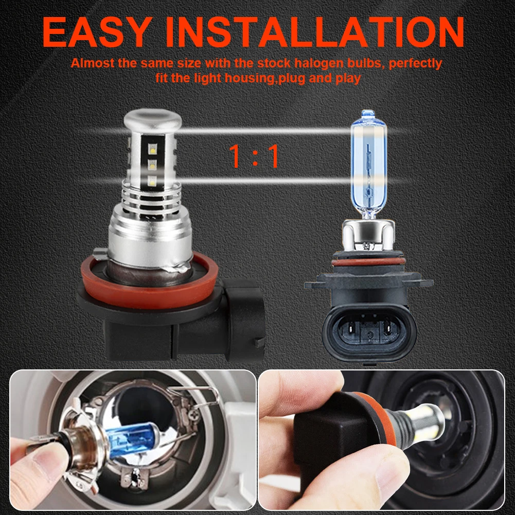 

SUHU 2Pcs V15-H8/H9/H11-12SMD-LG2016 9000LM LG Ultra Bright LED Fog Lamp Blubs Reversing Light Replacement Lamp Car Accessories