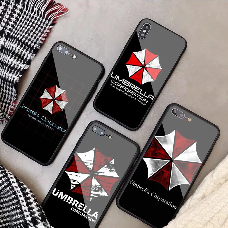 umbrella corporation tempered glass phone case for iphone 12 11 pro max 5 6 7 8 plus x xs xr xsmax shell free global shipping