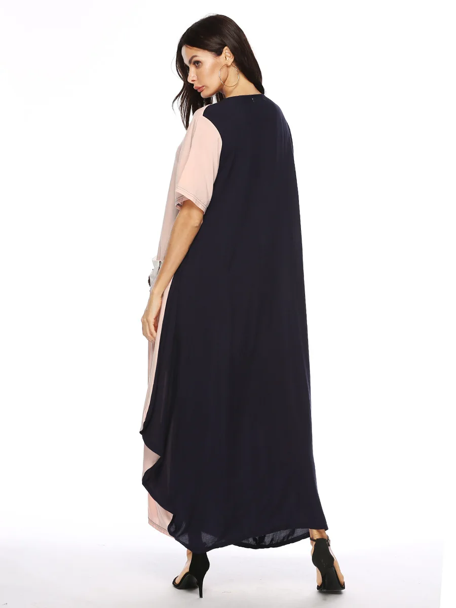 

2020 Summer Tassel Ethnic Patchwork Maxi Dress Women Pockets Design Dressing Gowns Ramadan Abaya Dubai Clothing VKDR1827