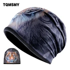 Животные 3D стереоскопические шапочки с узором для мужчин зимние шапочки двойные бархатные Skullies женские Хип-Хоп Кепка унисекс уличная кость шапка зимняя