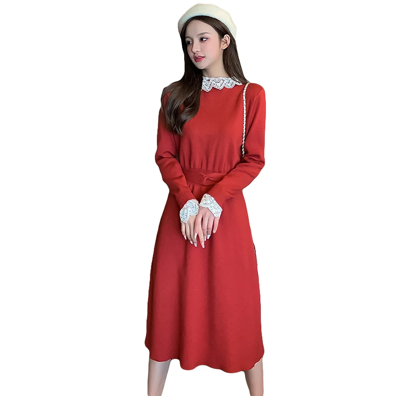 

Spot to film a new temperament cultivate one's morality personality knitting dress dress in fashionable joker render reduction o