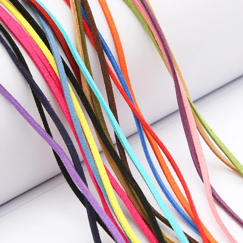 4M Micro-Fiber 3mm Flat Faxu Leather Lace Beading Thread Faux Suede Cord String Velvet DIY Jewelry Findings Supplies | Украшения и
