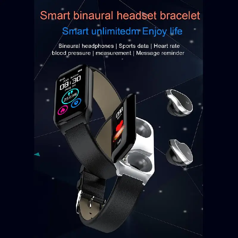 Умные часы Erillers для Android Ios умный браслет беспроводные Bluetooth наушники 2 в 1 фитнес