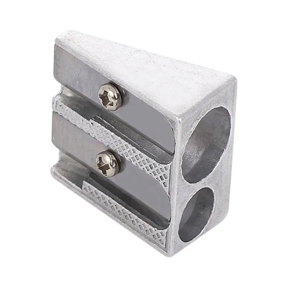 

12PCS Double Hole Pencil Sharpener Manual Metal Sharpener Aluminum Alloy Pencil Sharpener Stationary Accessory For Students S