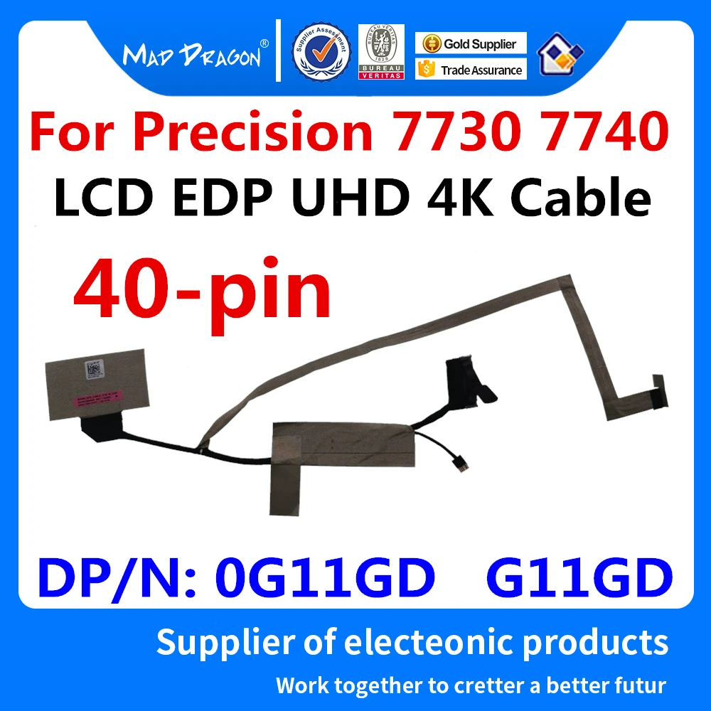 

New original laptop LCD EDP Video cable for Dell Precision 7730 7740 M7730 M7740 LCD UHD 4K Cable DP/N: 0G11GD G11GD DC02C00HJ00